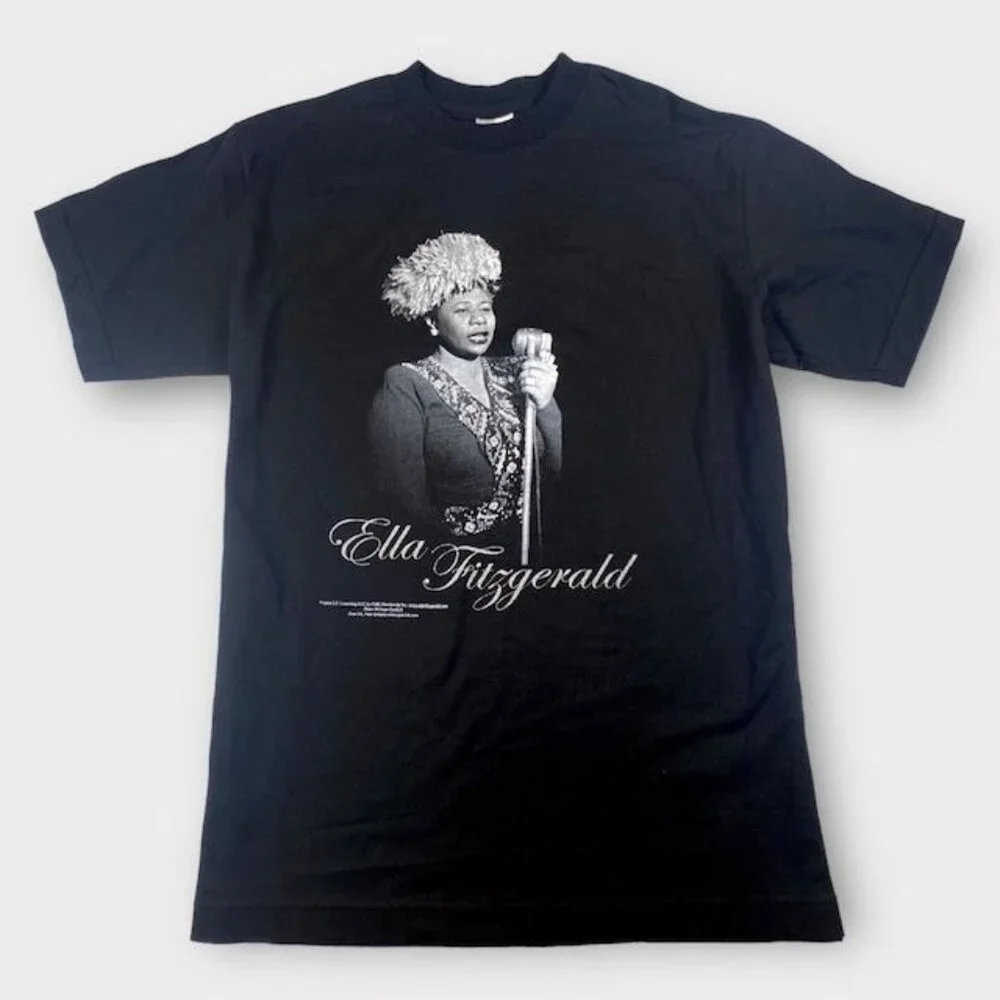 NWOT Ella Fitzgerald Photo Tee Shirt Black, Size Large - Picture 1 of 2
